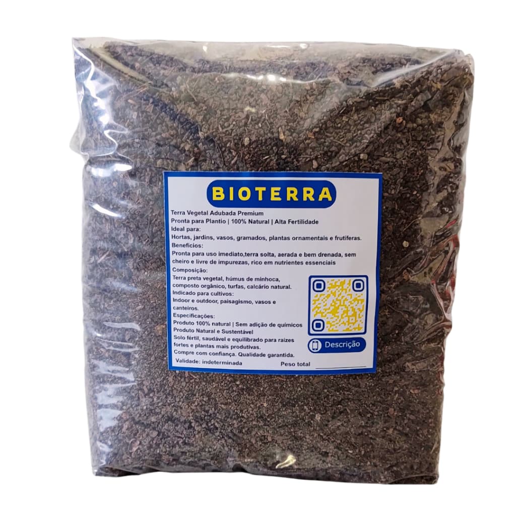 Terra Vegetal Adubada Premium 5kg – Pronta para Plantio