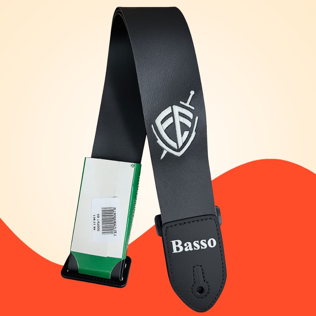 Correia Basso 5CM / 7CM Basso Guitarra Violão Escudo Fé Preta Religião NY Sintetica Resistente