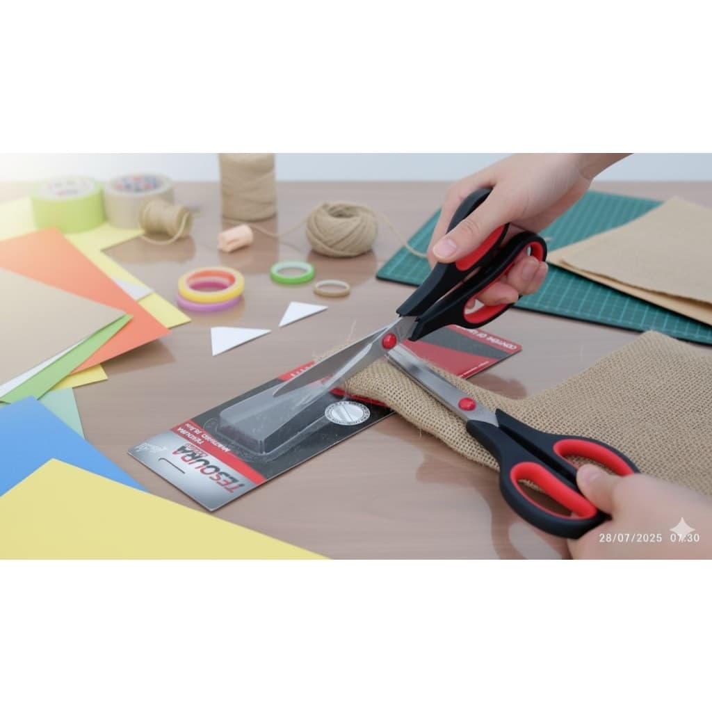 Tesoura Multiuso Art House Black/Red 19,5cm - Precisão e Conforto