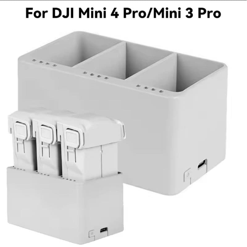🔋 Carregador Inteligente de 3 PortasCompatível com baterias dos drones DJI Mini 3 e Mini 3 Pro e Mini 4 Pro