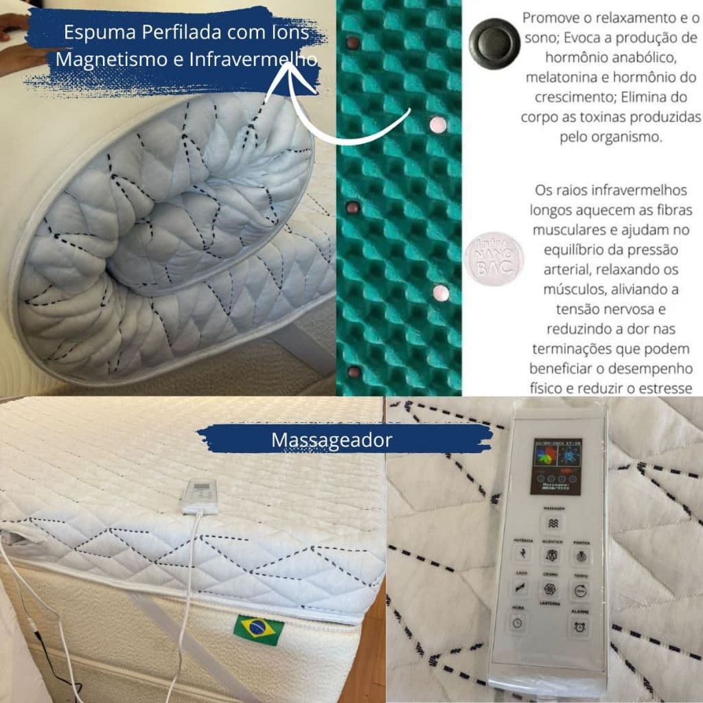 Pillow Top Massageador Ortopedico Firme com perfilado Casal Bello Conforto