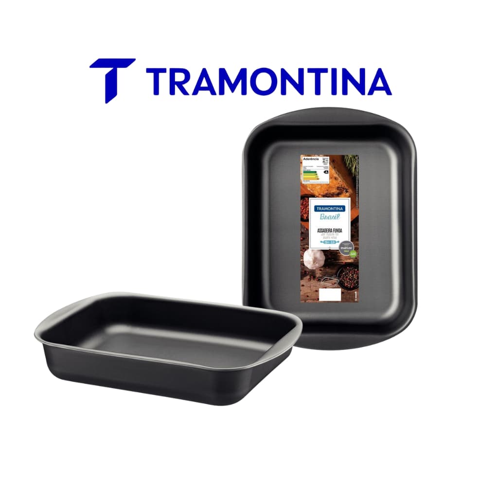 Assadeira Forma Funda Bolo Tramontina Brasil em Alumínio com Revestimento Antiaderente Grafite 28 cm
