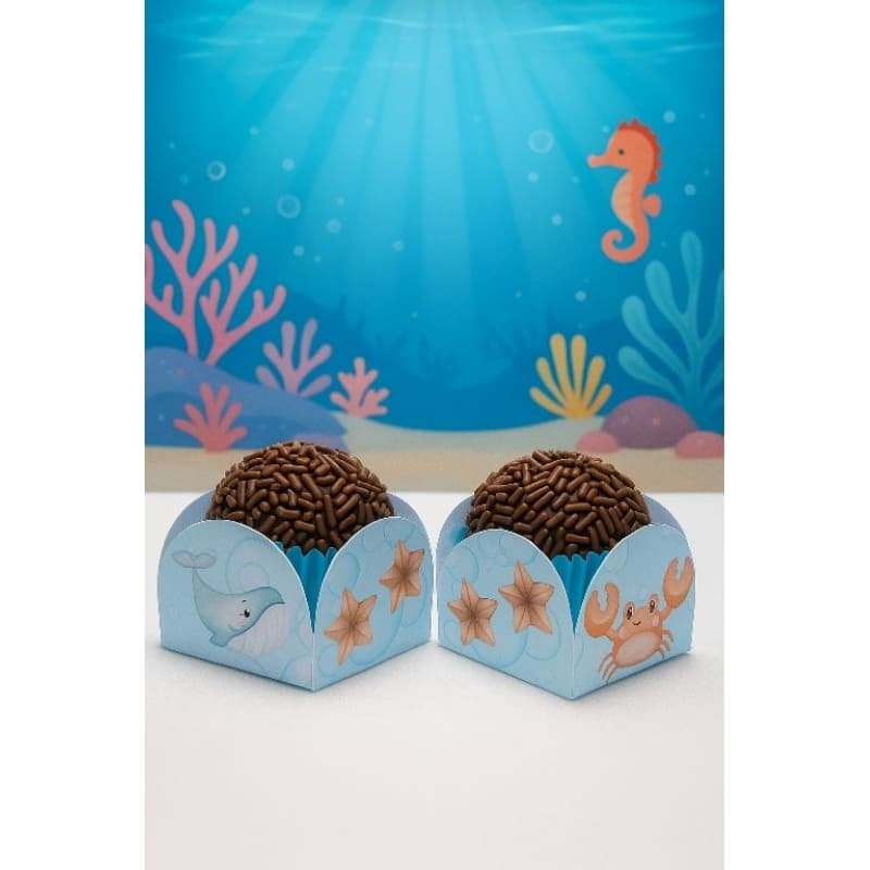 ENVIO IMEDIATO | kit forminhas para doces fundo do mar aquarela | fundo do mar | decoração festa
