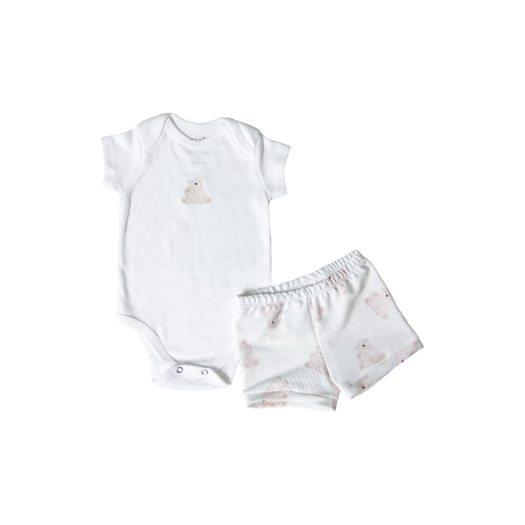 Conjunto Tapa Fralda e Body Manga Ursinho
