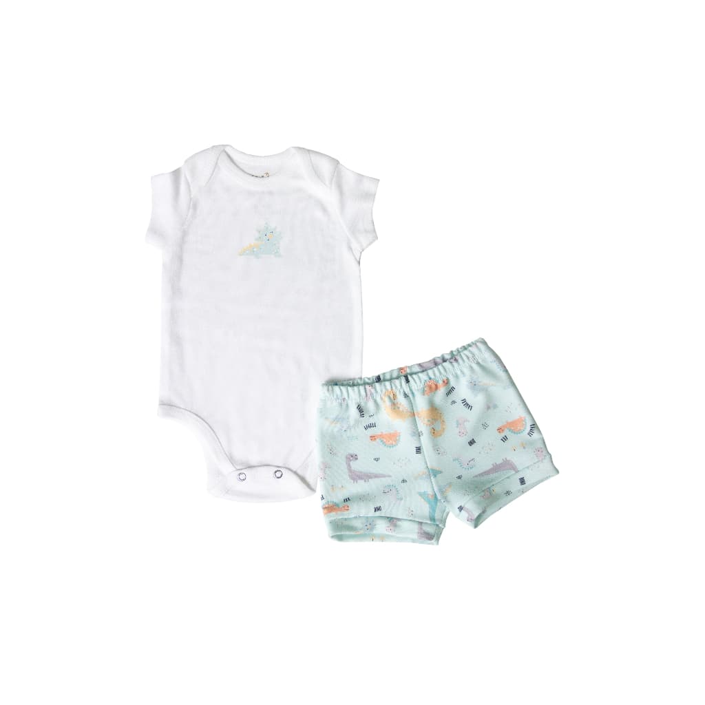Conjunto Tapa Fralda e Body Manga Dino Rex