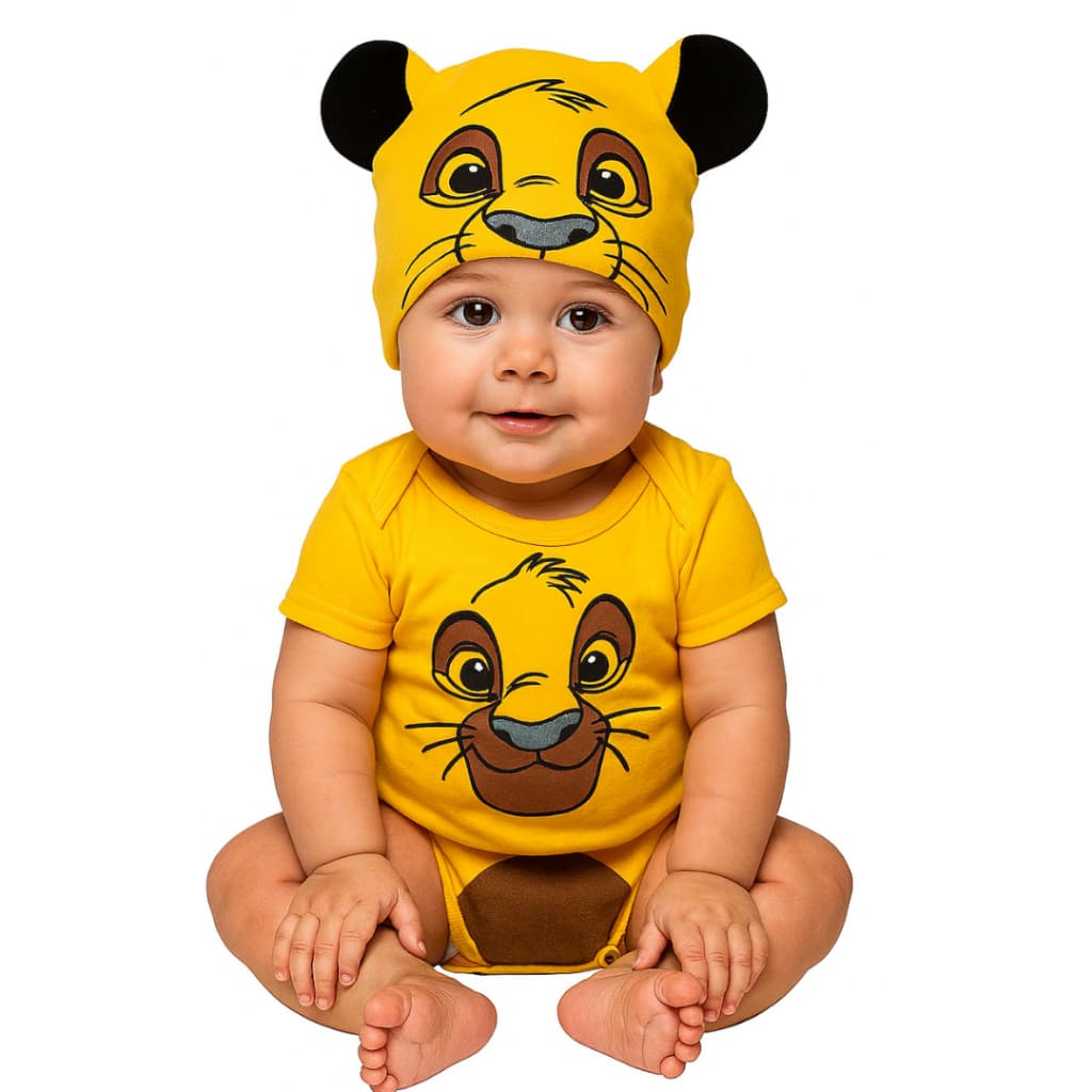 Body Bebê Infantil Mêsversário Temático Do Rei Leão Super Confortável Linha Premium