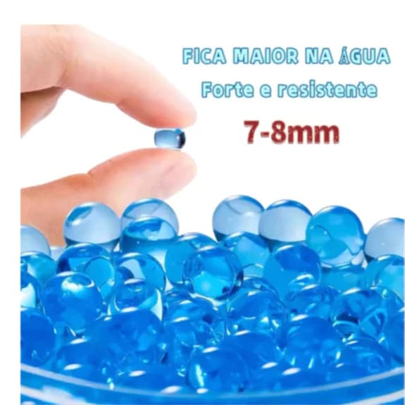 KIT 50 Mil Bolinhas Azul ou colorido de Gel 7mm: Diversão que cresce na água para arminha Orbeez
