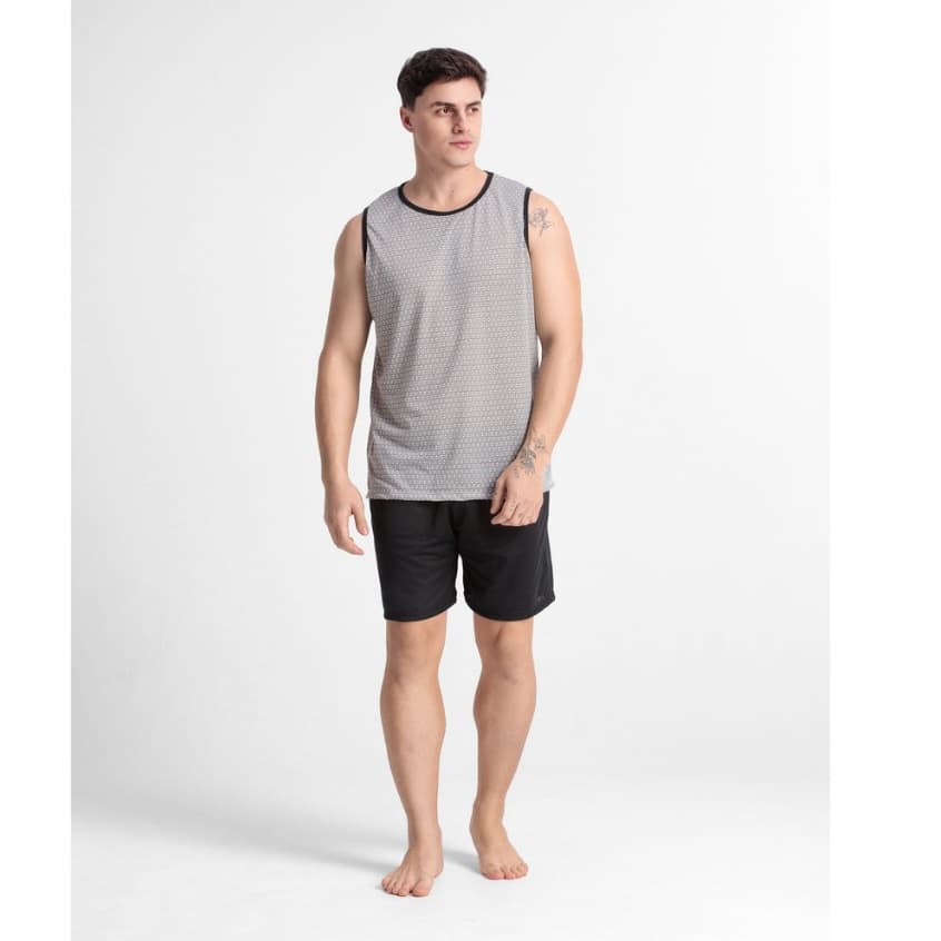 Kit2 Pijama Adulto Masculino Camiseta Regata E Shorts