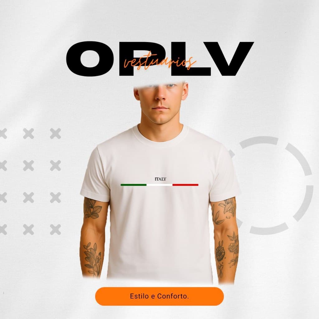 Camiseta Casual Masculina Básica Estampa Slin Gola Redonda