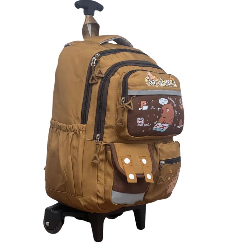 Mochila Com Rodinha Capivara Capivara Reforçada Lançamento Moda Juvenil Volta Às Aulas