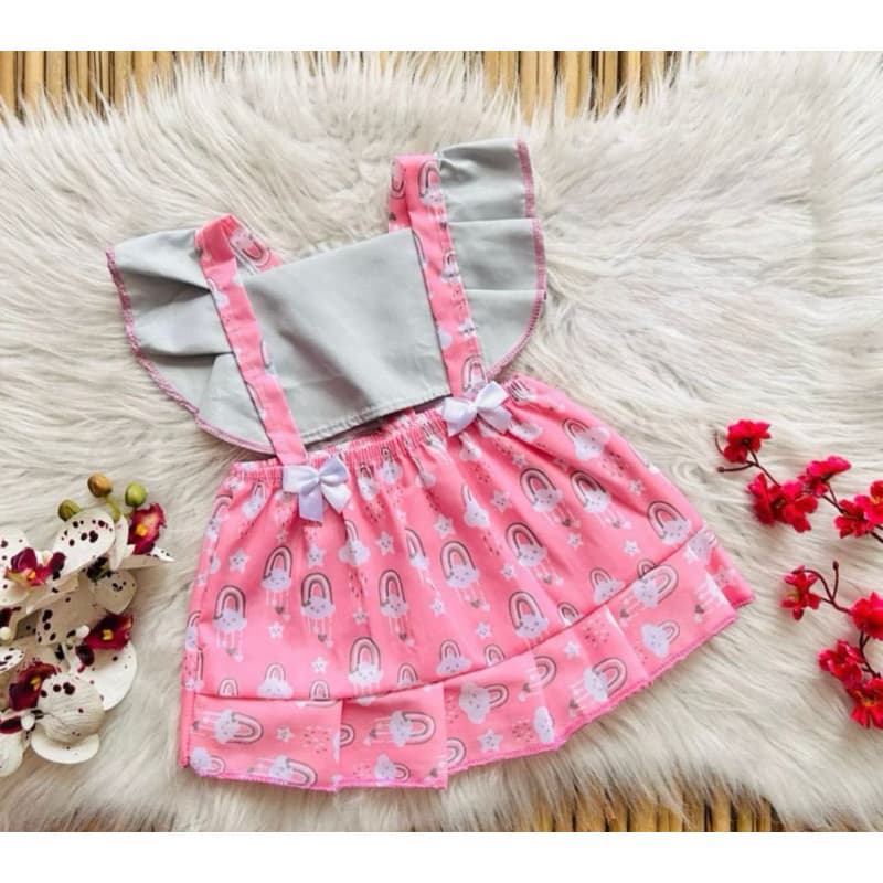 Romper Mesversario Bebe Menina fantasia Nuvem
