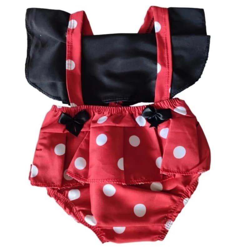 Romper Mesversario Bebê Menina fantasia Minnie