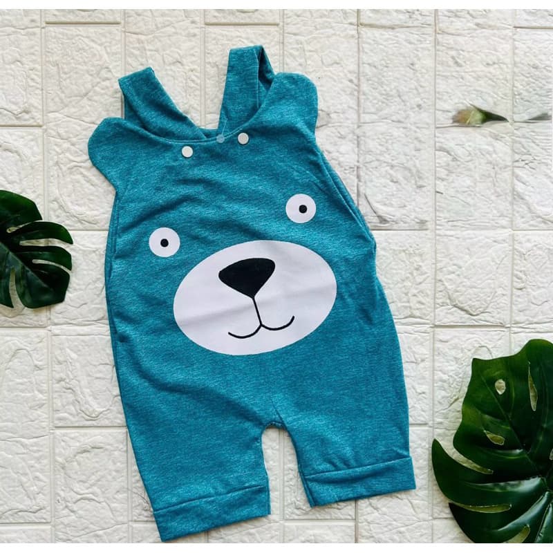 Macacão jardineira bebê menino urso
