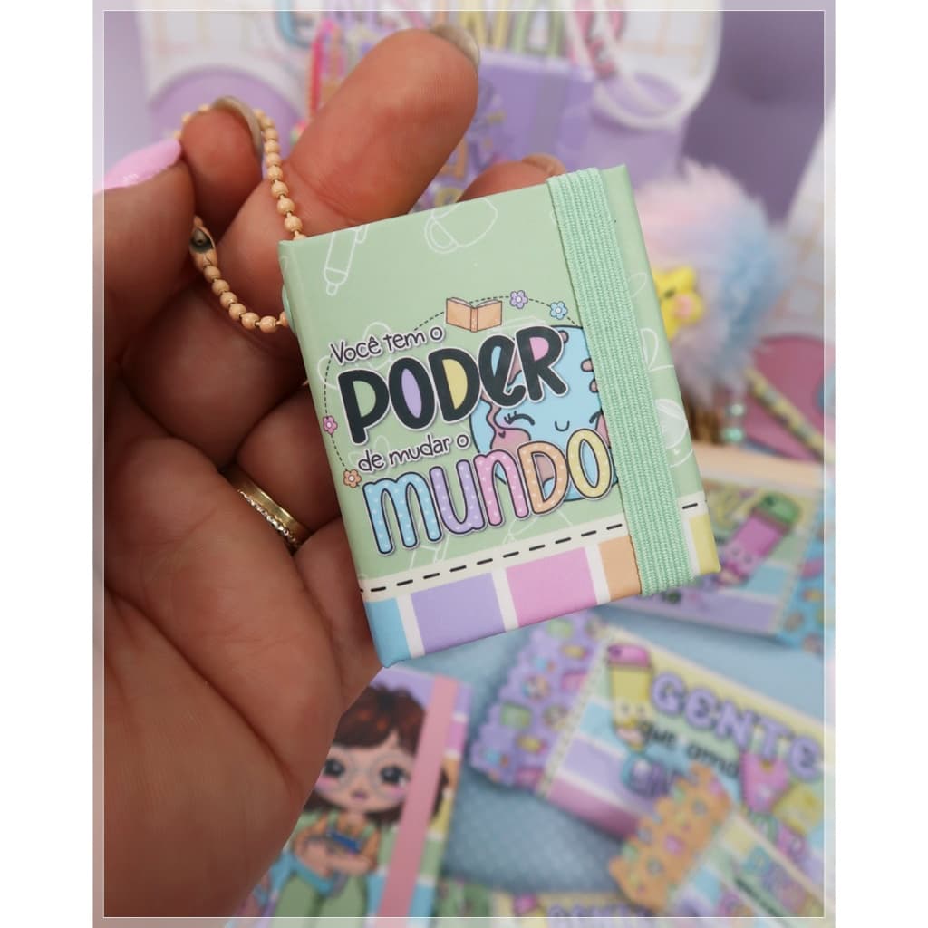Lembrancinha Dia dos Professores – Post-it Personalizado Tipo Chaveiro kit c/5 unidades