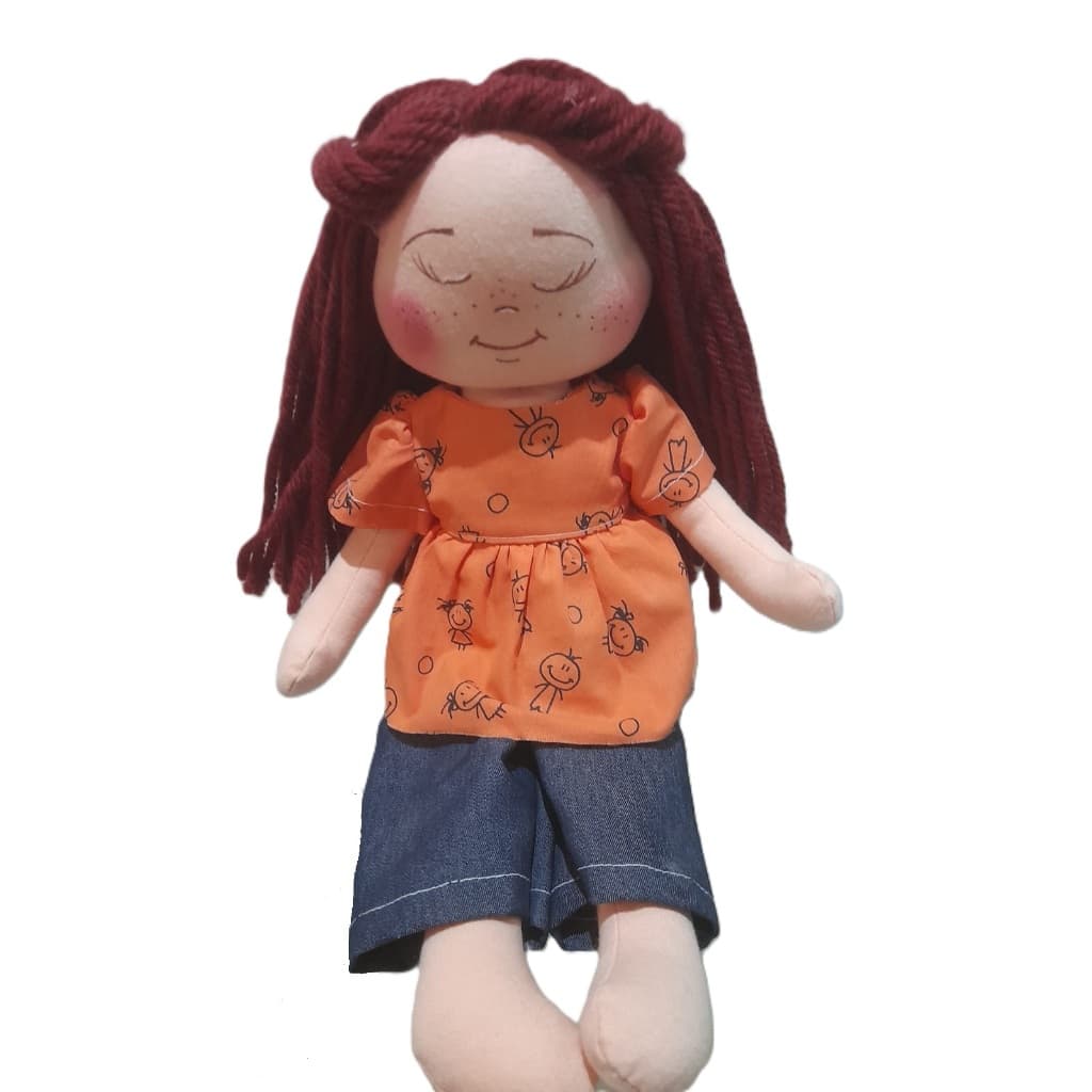 Boneca de Pano Deyse com Roupa Removível medida 37 Cm