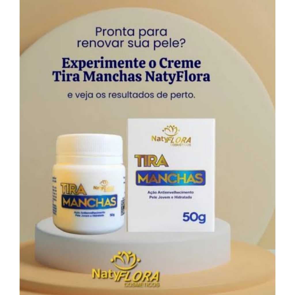 Creme Tira Manchas, Acaba com Melasma e Ação Anti-envelhecimento 1 Unidade 50g NatyFlora