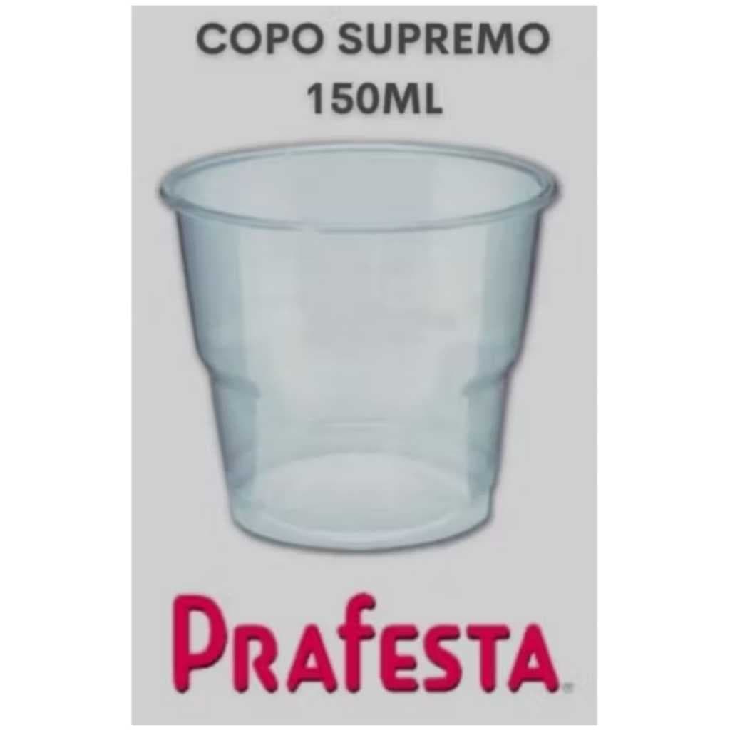 Copo Supremo Prafesta 150ml Semi Acrílico Descartável com 50 unidades - SEM TAMPA