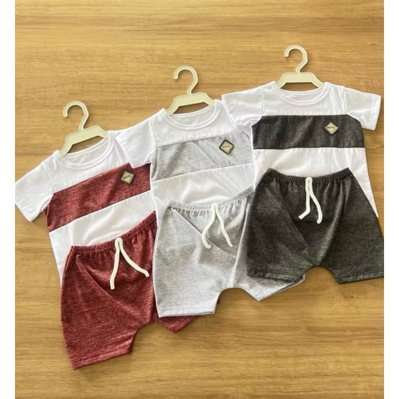 Conjunto bebê menino kit 2 peças camisa/ shorts