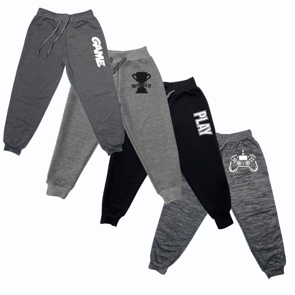 Kit 4 Calça Infantil Moletinho Estampada Menino Estampa Game Gamer