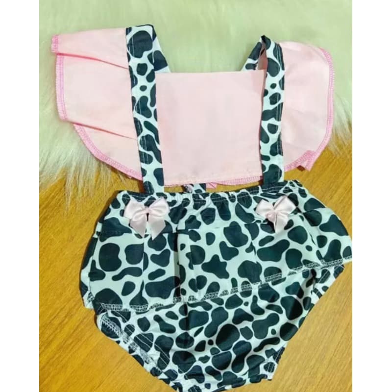 Romper Mesversario Bebe Menina fantasia Vaquinha/ Fazendinha