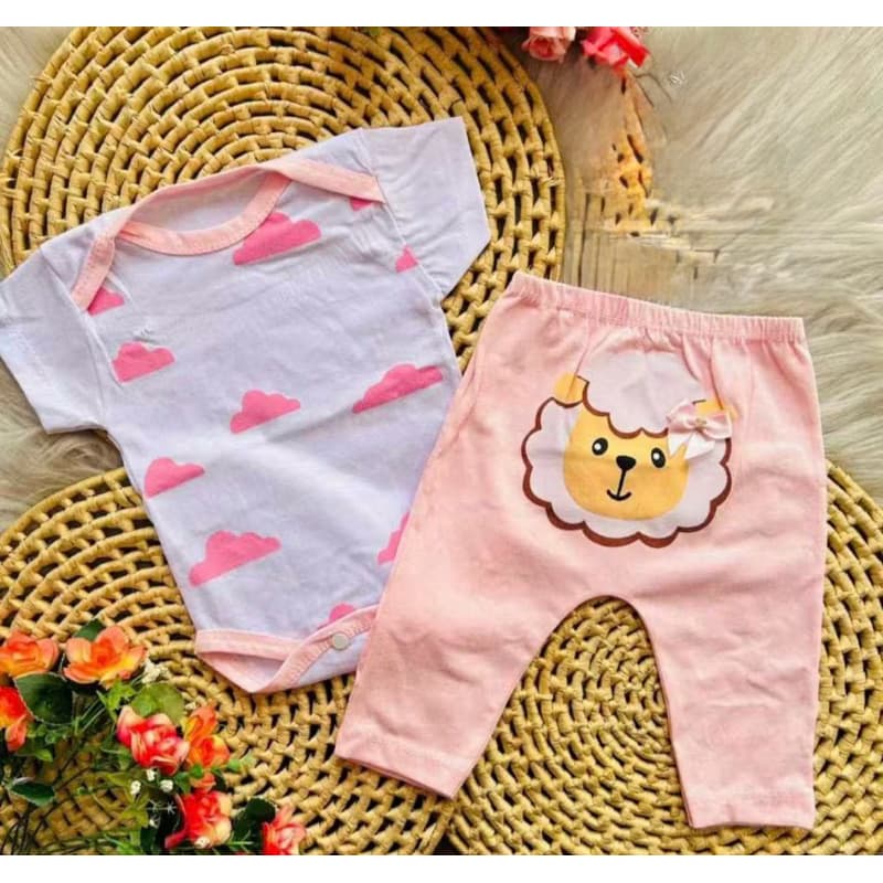 Conjunto Bebe Menina Verão Safari Body /calça