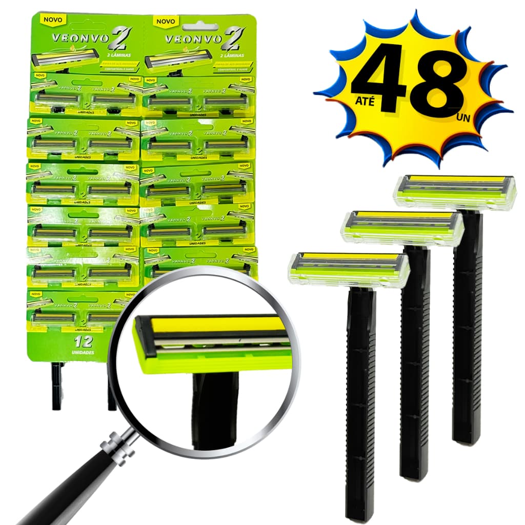 Kit Barbeador Masculino e Feminino Aparelho de Barbear Intimo Descartável com Fita Lubrificante