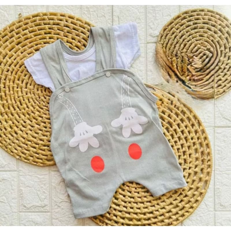 Conjunto baby menino jardineira Mickey