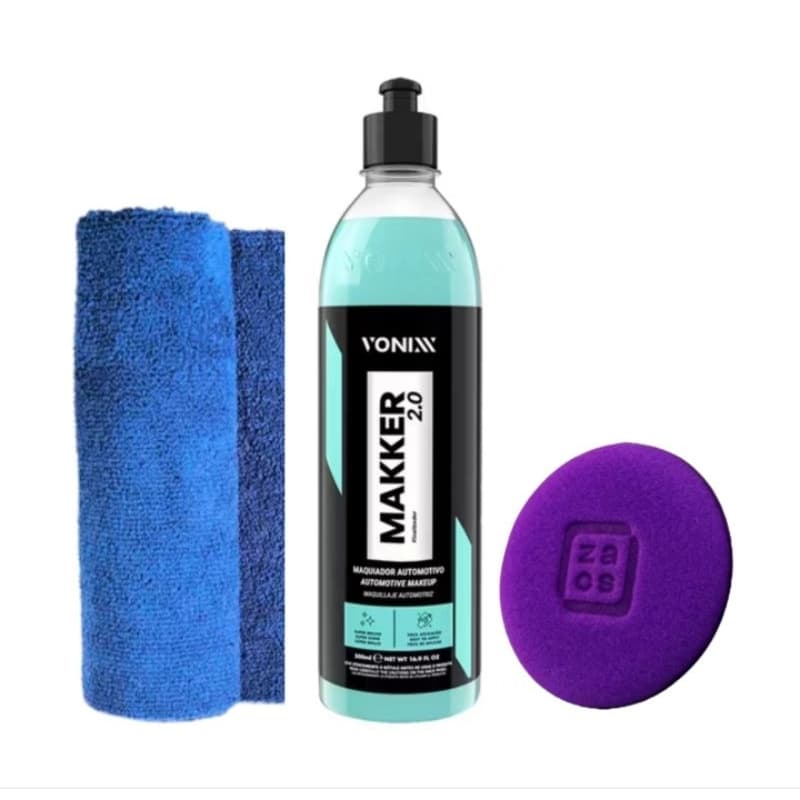 Makker Maquiador Automotivo Renova Pintura Defeitos Vonixx 500 ml + Pano Microfibra + Aplicador Zacs