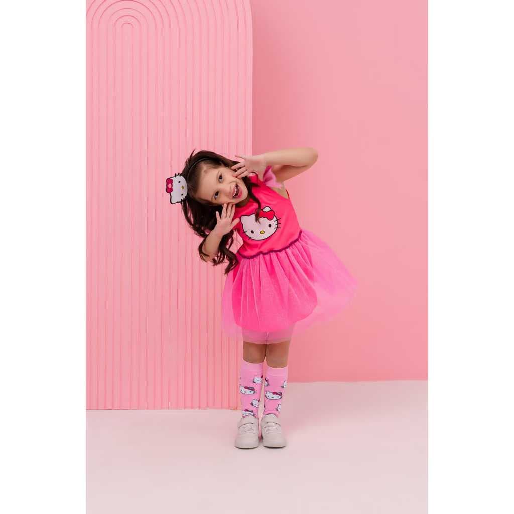 Fantasia Infantil Hello Kitty Vestido Rosa