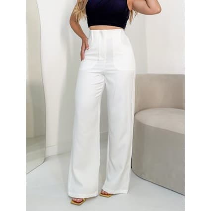 Calça feminina casual cintura alta
