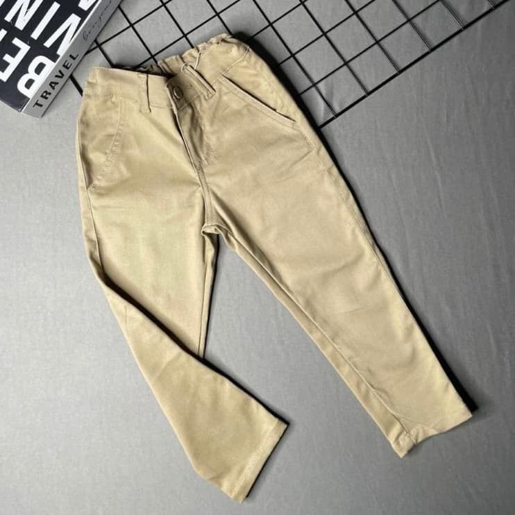 Calça Sarja Infantil Caqui Bolso Embutido Menino
