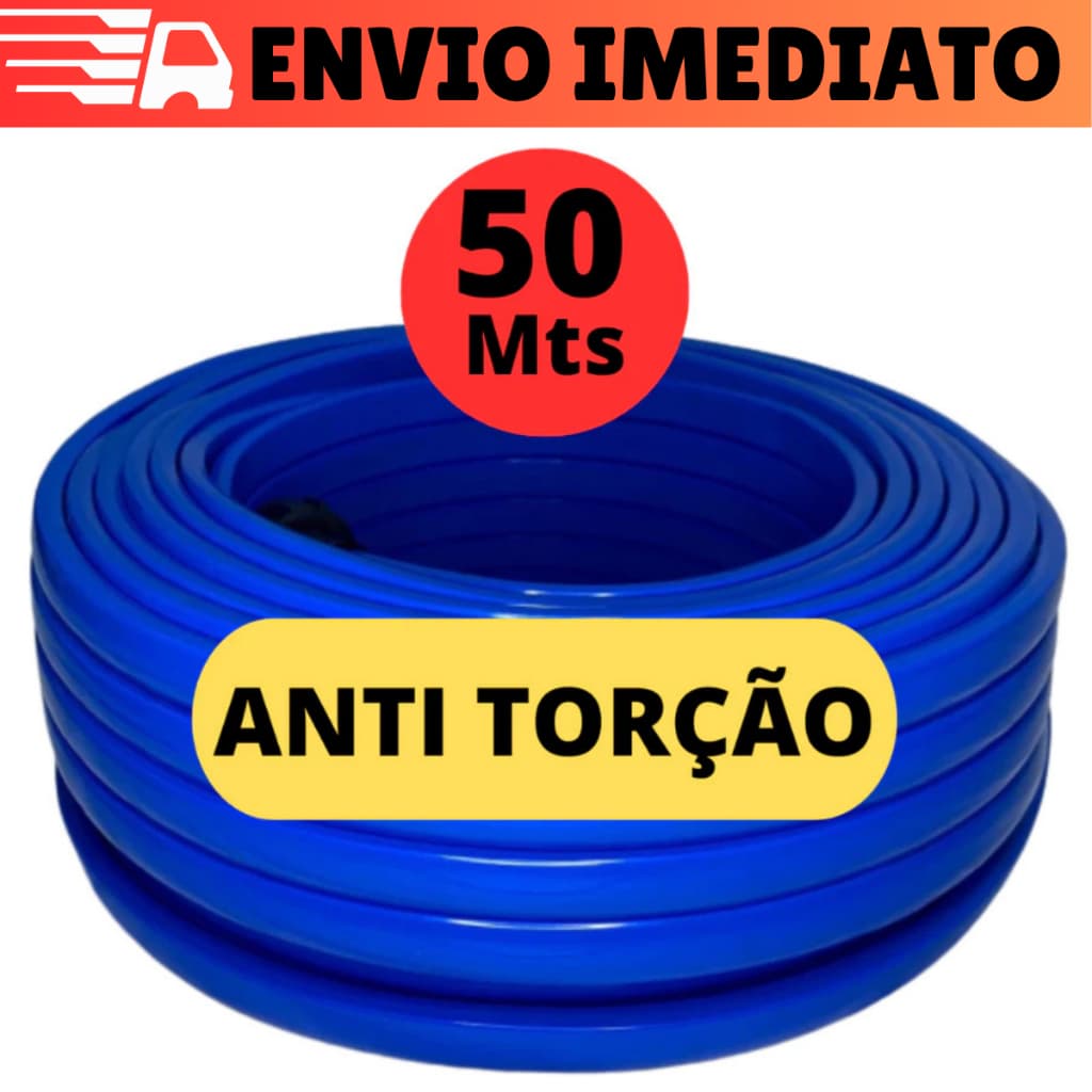 Mangueira De Jardim 50 metros Anti-Torção Chata Resistente Anti-Dobra Antitorção Forte Não Dobra