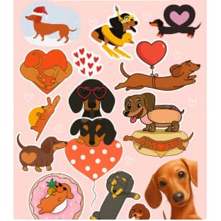 Adesivo Sticker Cachorro Salsicha Dachshund Resistente Notebook PC Caderno
