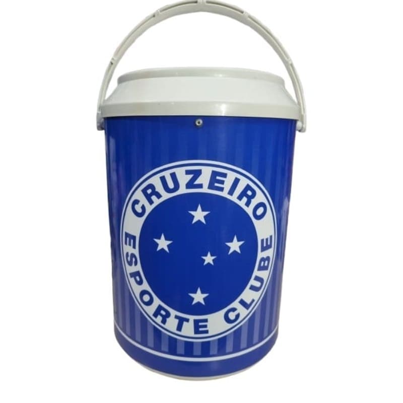 COOLER TÉRMICO OFICIAL CRUZEIRO ESPORTE CLUBE. CAIXA TÉRMICA LICENCIADA DA RAPOSA PORTA COPOS ALÇA