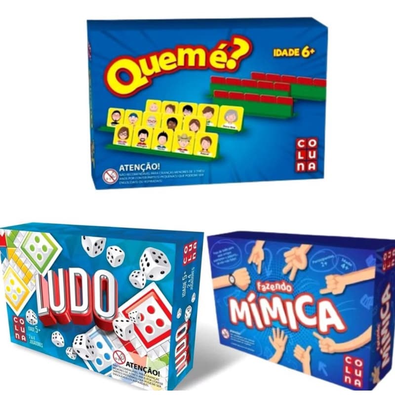 KIT 3 JOGOS - Fazendo Mimica + Ludo + Quem é (Estilo cara a cara) - Promoção