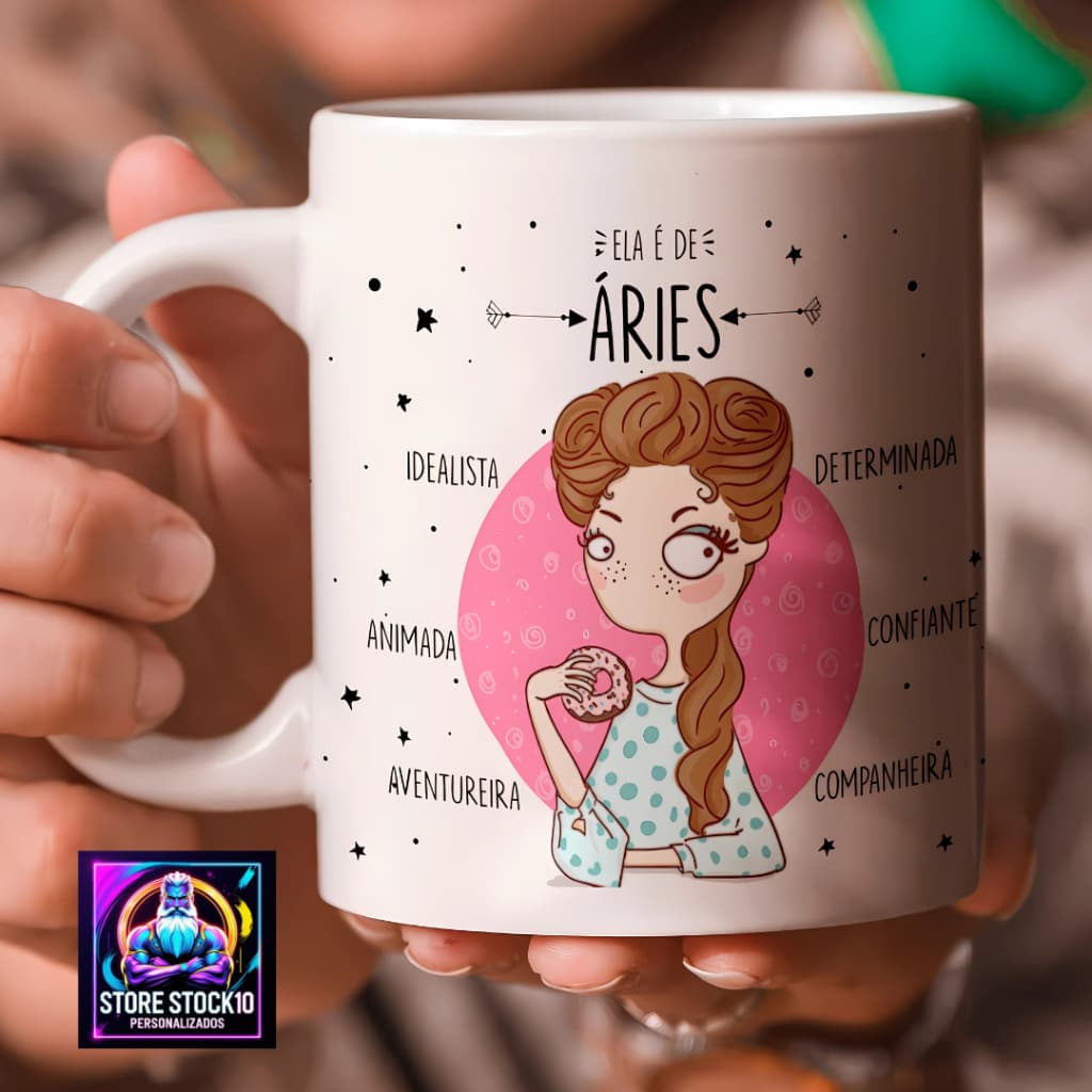 Caneca De Porcelana 325ml Signo Áries