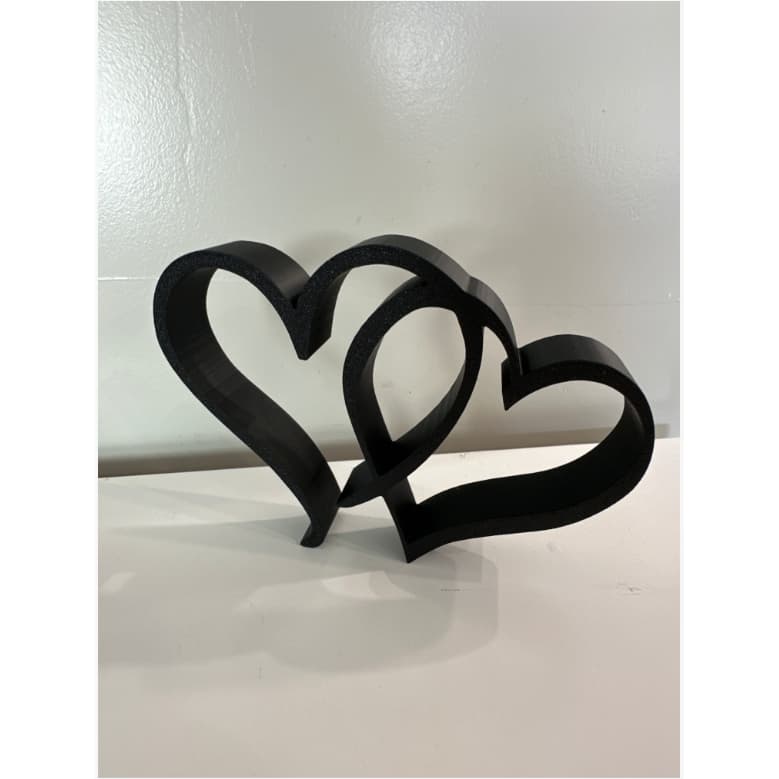 Decoração Duplo Coração Entrelaçado – Impressão 3D em PLA