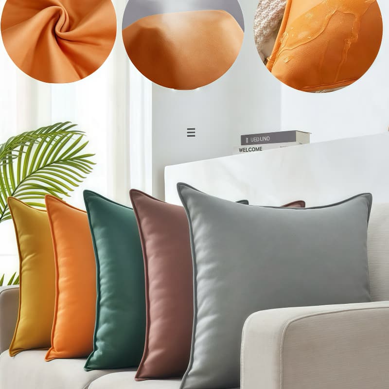 KIT4Peças Capa De Almofada Impermeável Couro Decorativa Para Sofá Cama 45×45cm