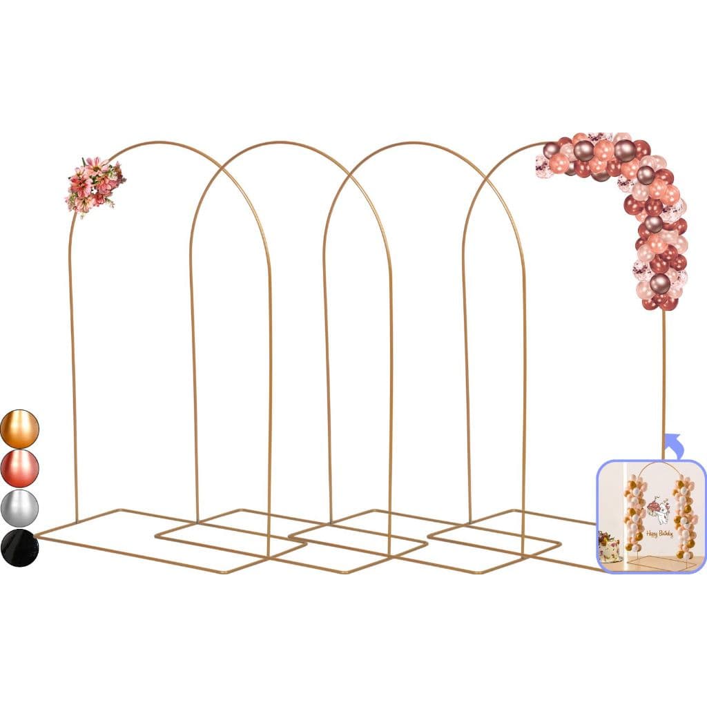 4 Arco De Festa Romano 60cm De Mesa Dourado Painel Decoração