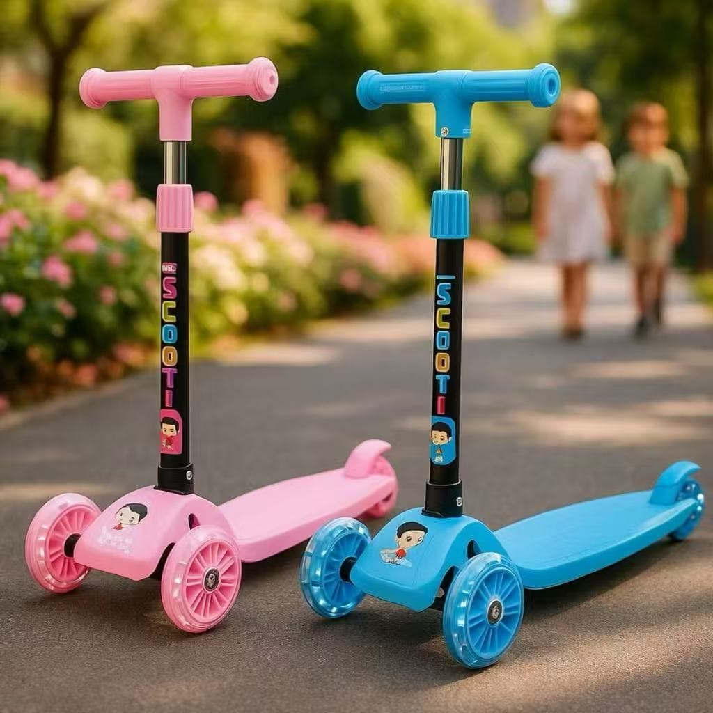 Patinete com 3 Rodas e Luz para Crianças – Menino e Menina