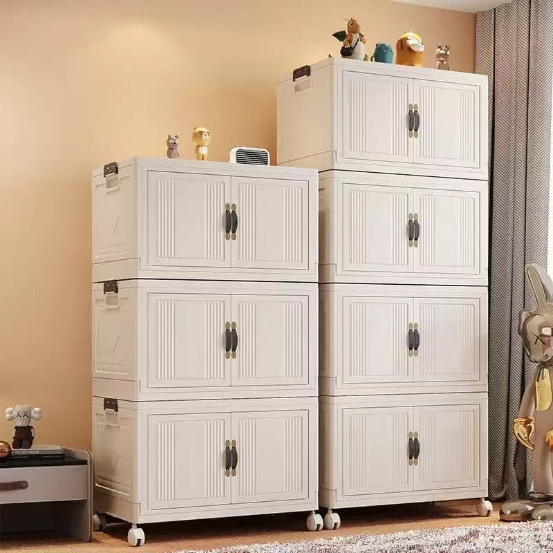 4/5/6 camada armário dobrável com rodinhas kit caixa organizadora com tampa guarda roupa empilhavel