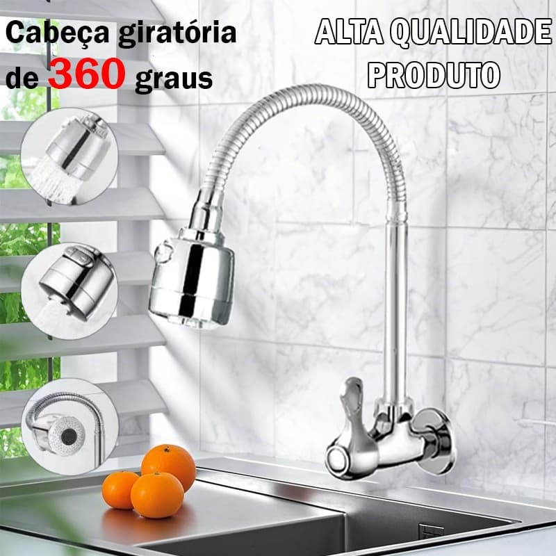 Torneira De Cozinha De Mesa Bancada Tubo Gourmet Luxo 1/4 de vota