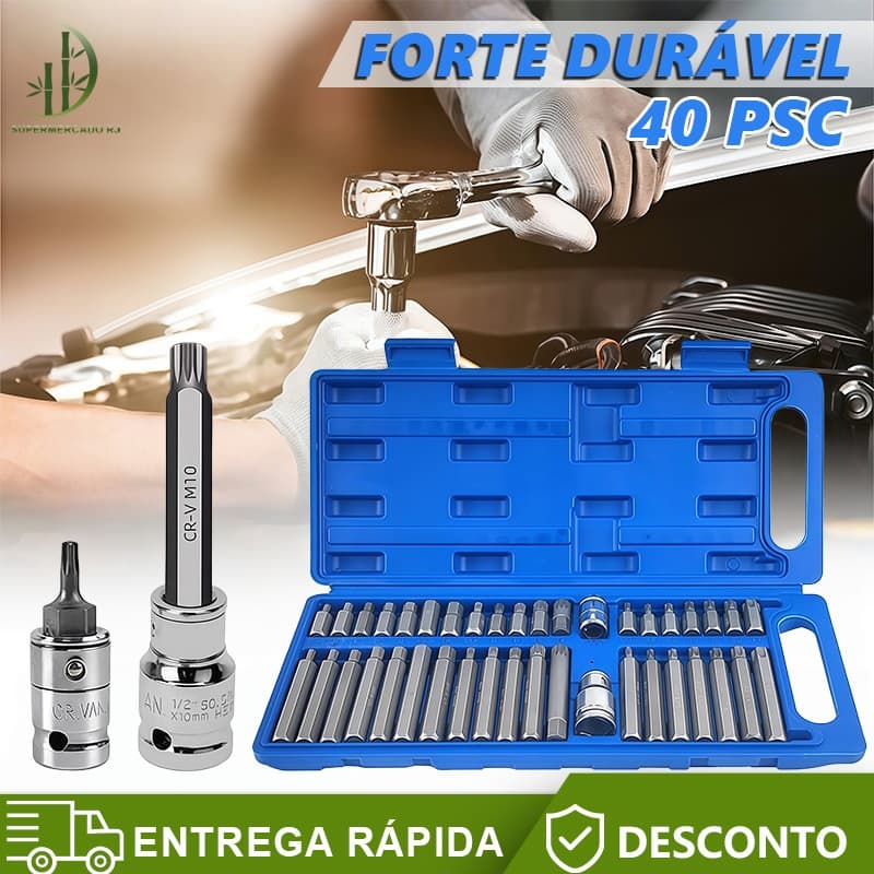 40 Peças De Ferramentas Bit Torx Allen Multidentado CRV De Alta Qualidade