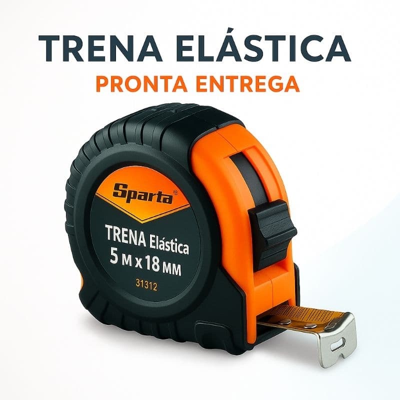 Trena Sparta 5m x 18mm Emborrachada Profissional Fita Métrica