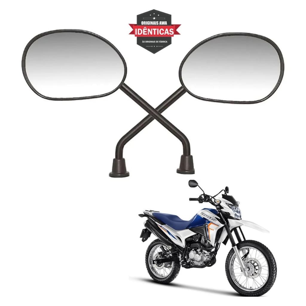 Par de Retrovisores para Moto Honda Bros125/150/160 - Modelo Original - Marca AWA.