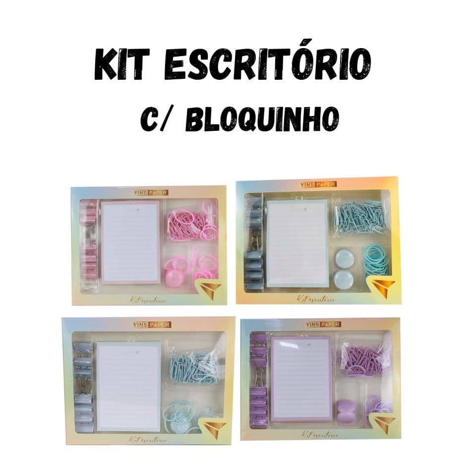 KIT ESCRITÓRIO BLOQUINHO - CANDY COLORS