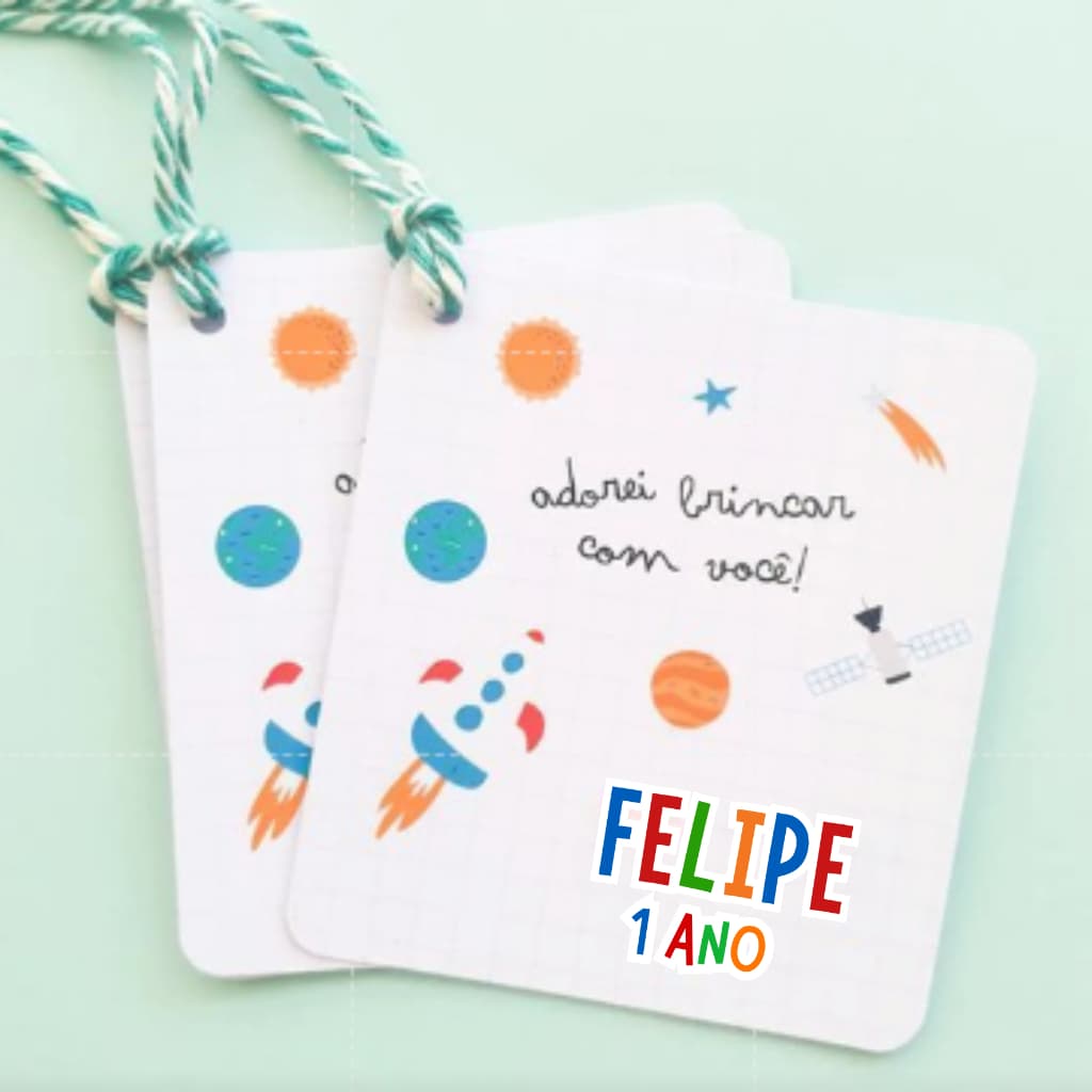 Tag Personalizada para Lembrancinha + Barbante ou Corrente