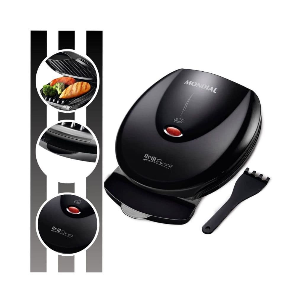 Sanduicheira e Grill G 06 Grelhas Antiaderente Black Express 1000W Mondial