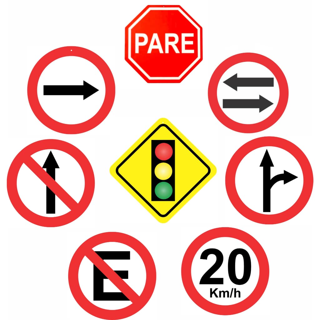Placa Decorativa Parede Sinais Trânsito Mdf