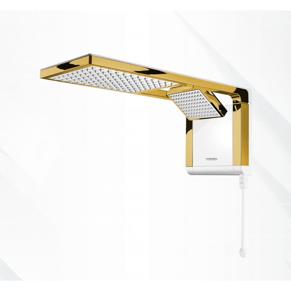 Chuveiro Lorenzetti Acqua Duo - Branco Dourado